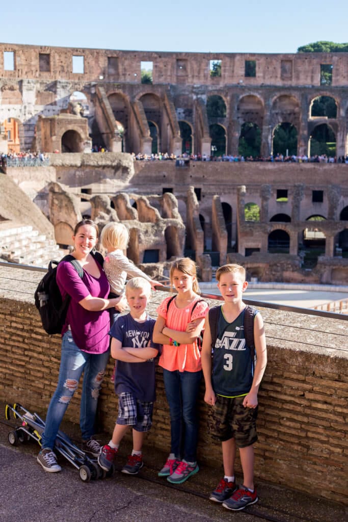 At the roman colosseum in Rome Italy