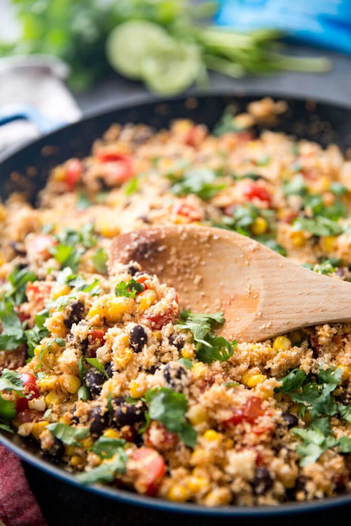 Cauliflower Rice with mexican ingredients added in