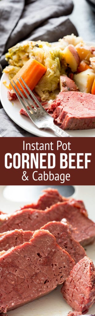 Corned Beef, a tender, flavorful, and totally fun recipe for Corned Beef and Cabbage, cooked in an instant pot, or slow cooker. You only need about 5 minutes prep time to get everything ready for a delicious Irish meal of Corn Beef and Cabbage.