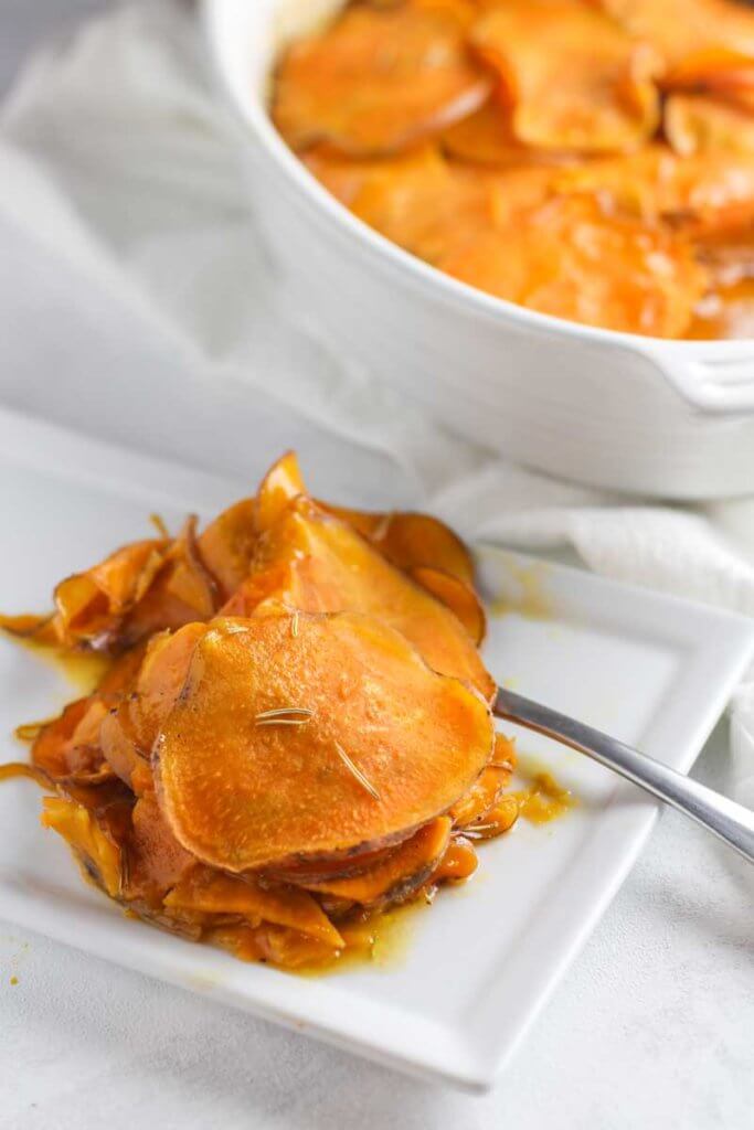 Scalloped Sweet Potatoes with Maple Butter
