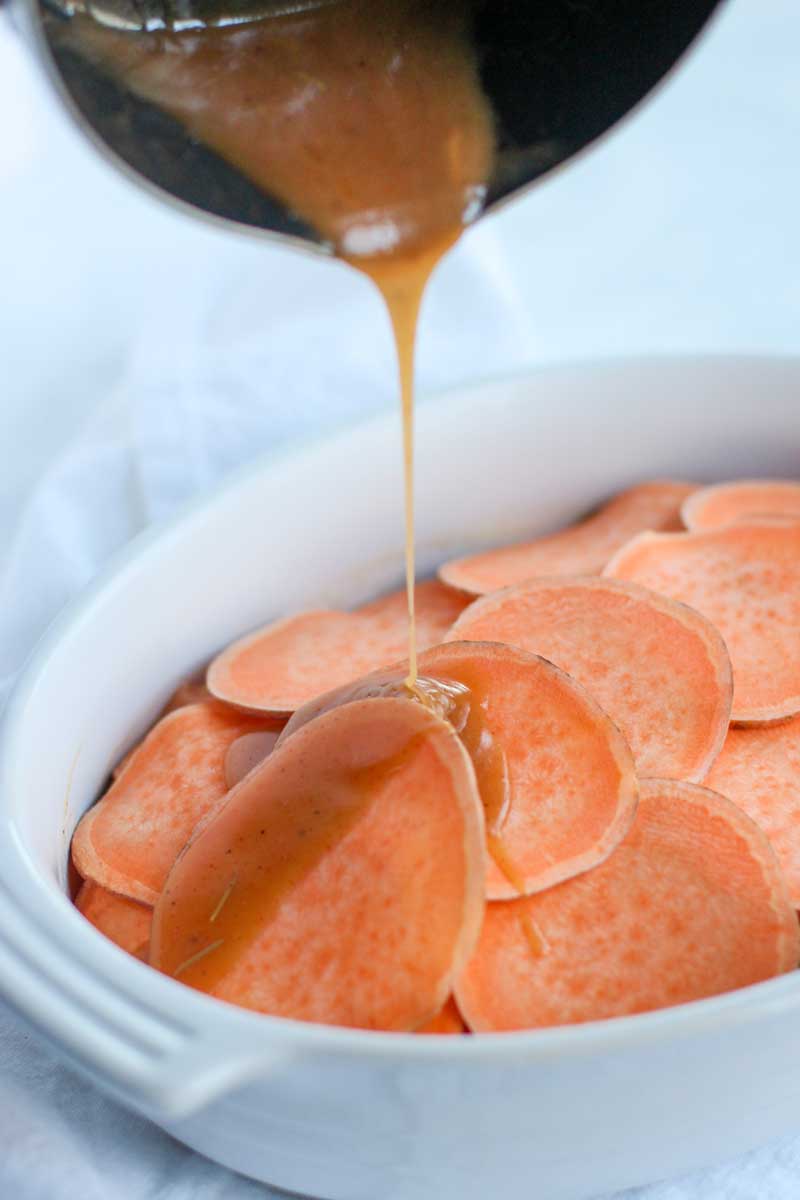 Scalloped Sweet Potatoes with Maple Butter