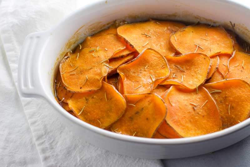 Scalloped Sweet Potatoes with Maple Butter