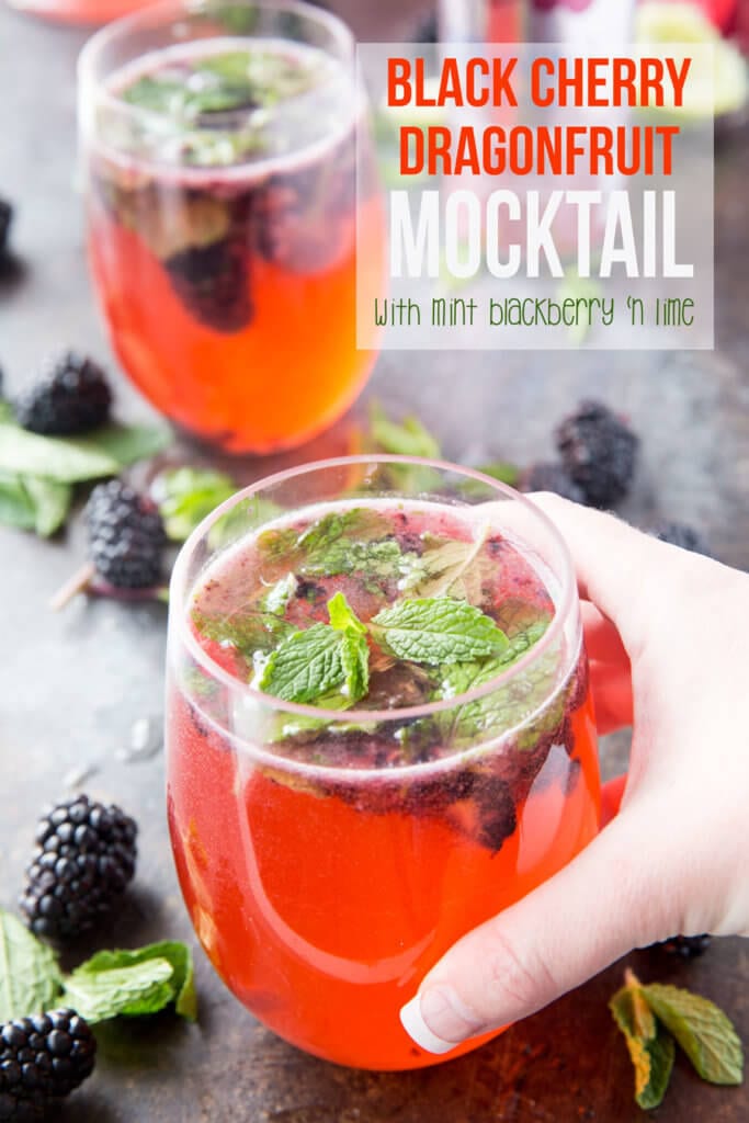 Black Cherry and Dragonfruit mocktails