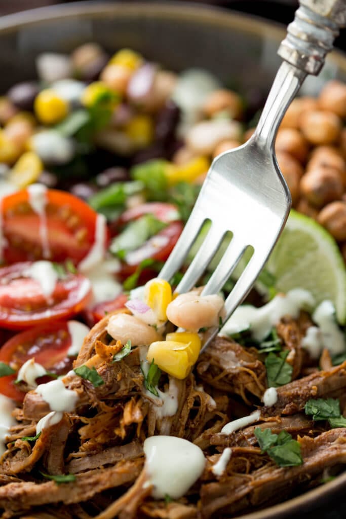 Dig into this pulled pork protein bowl