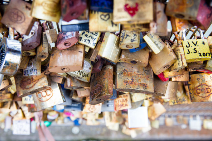 Lovers locks on the streets of Paris