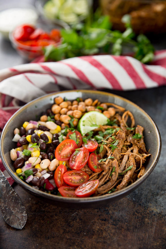 Pulled Pork Pulse Protein Bowl Easy Peasy Meals