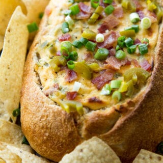 Cheddar bacon jalapeno bread boat