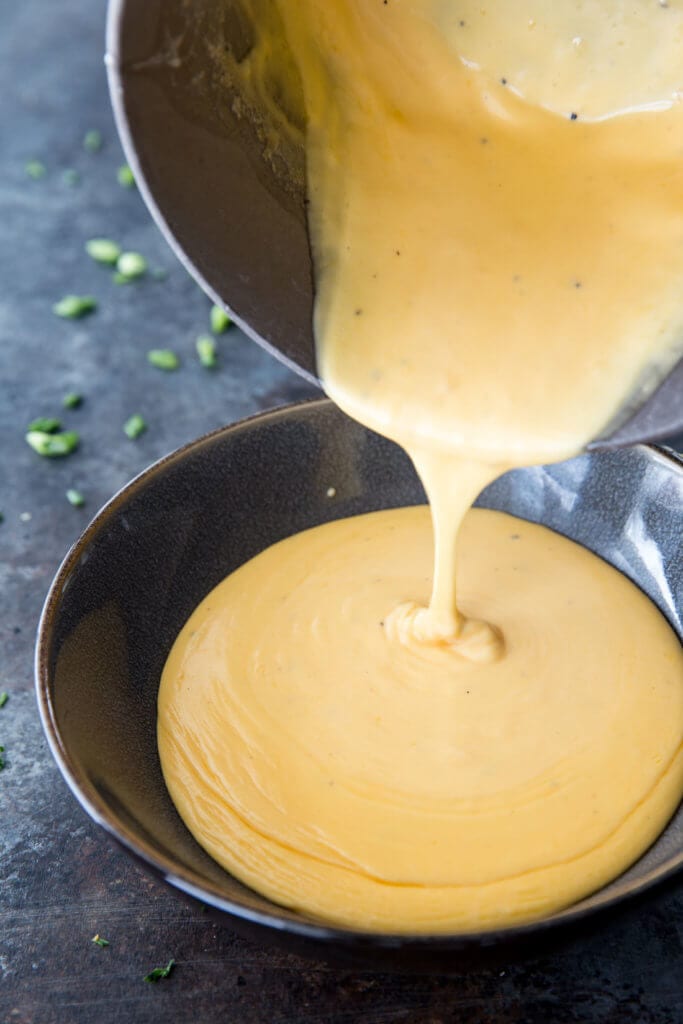 Easy pourable cheese sauce made with real cheese. Yum