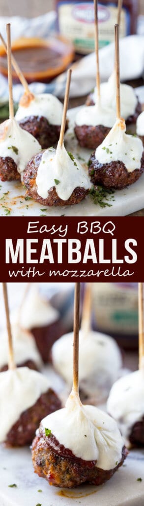 Hickory Smoked BBQ Meatballs with Mozzarella