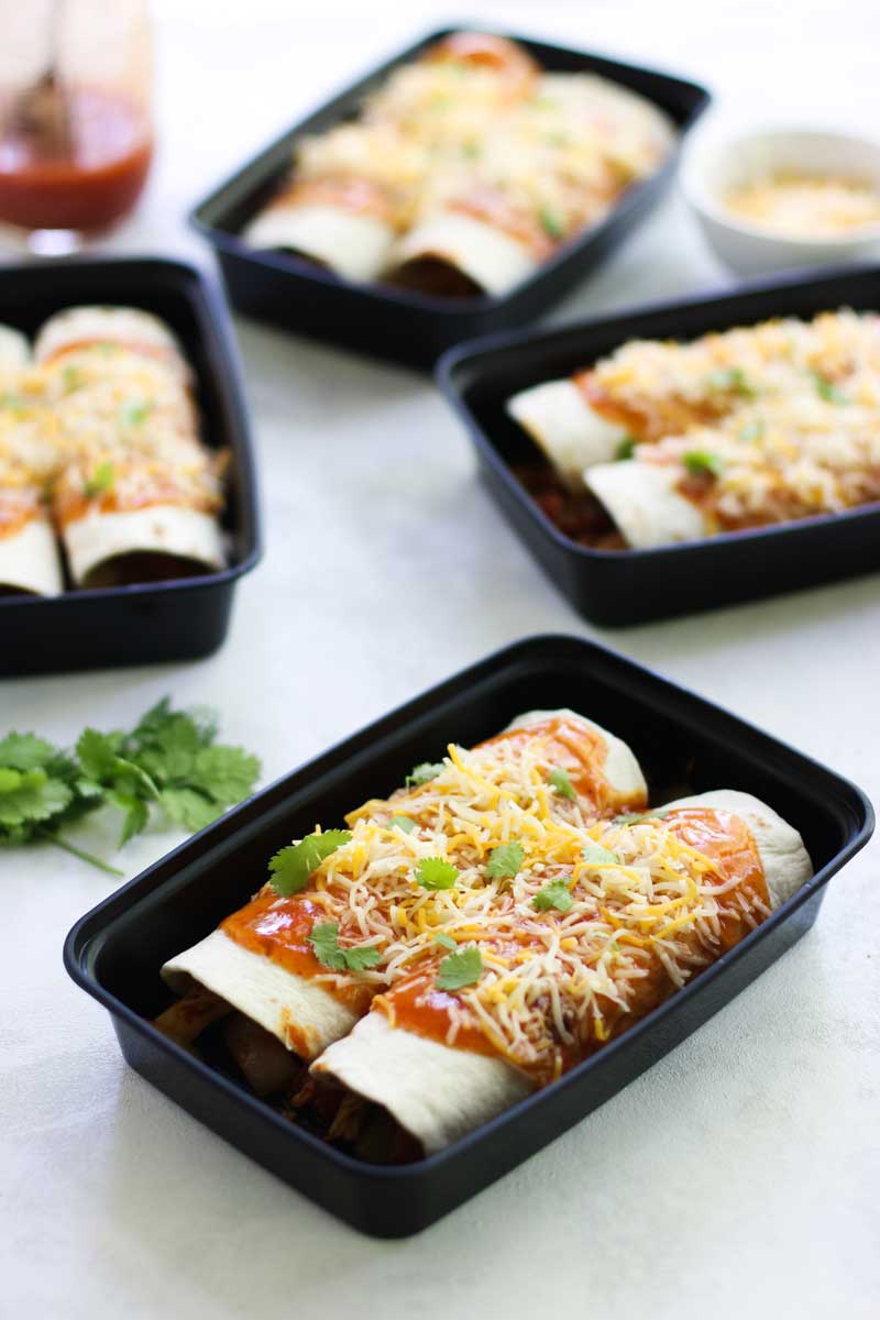 These Chicken Enchilada Meal Prep Bowls are perfect to spice your up meal prep for lunch or dinner!