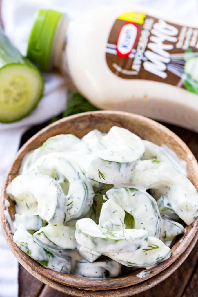 Creamy Cucumber Salad: The perfect side for a BBQ, this garden fresh cucumber salad is amazing. 