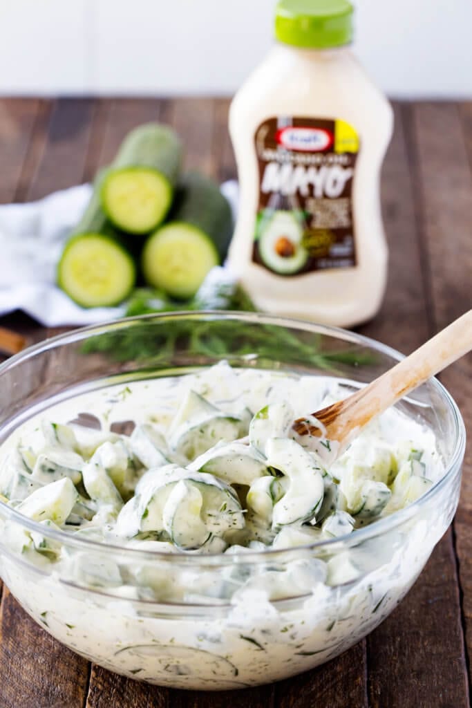 Creamy Cucumber Salad: The perfect side for a BBQ, this garden fresh cucumber salad is amazing. 