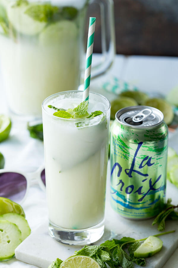 A delicious cucumber mint mojito