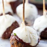Hickory Smoked BBQ Meatballs with Mozzarella