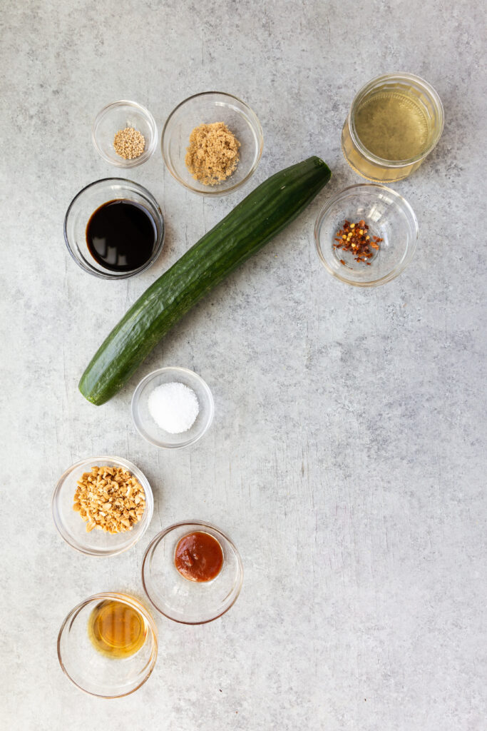 Ingredients for Asian cucumber salad