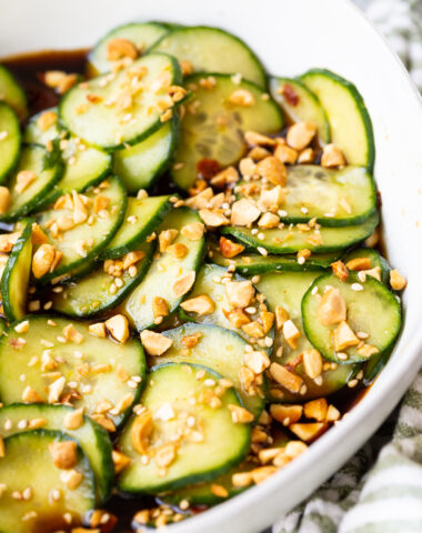 Asian Cucumber Salad- a crisp, fresh, cucumber salad with an asian inspired dressing.