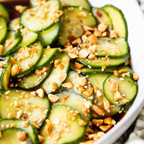 Asian Cucumber Salad- a crisp, fresh, cucumber salad with an asian inspired dressing.