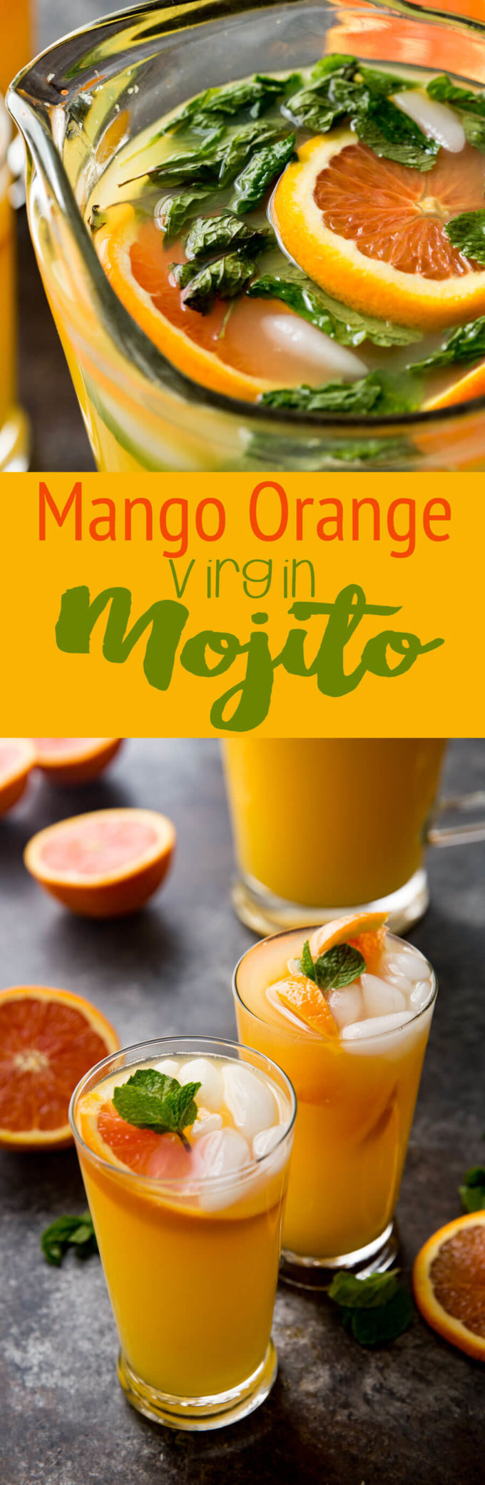 Easy and refreshing alcohol free mango orange mojito