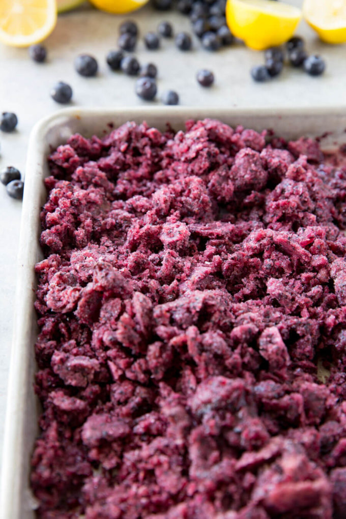 Fresh fruit granita, a layered fruit ice that is loaded with flavor