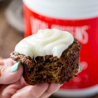 Carrot Zucchini Muffins with a cream cheese frosting that is optional, but makes it even that much more awesome