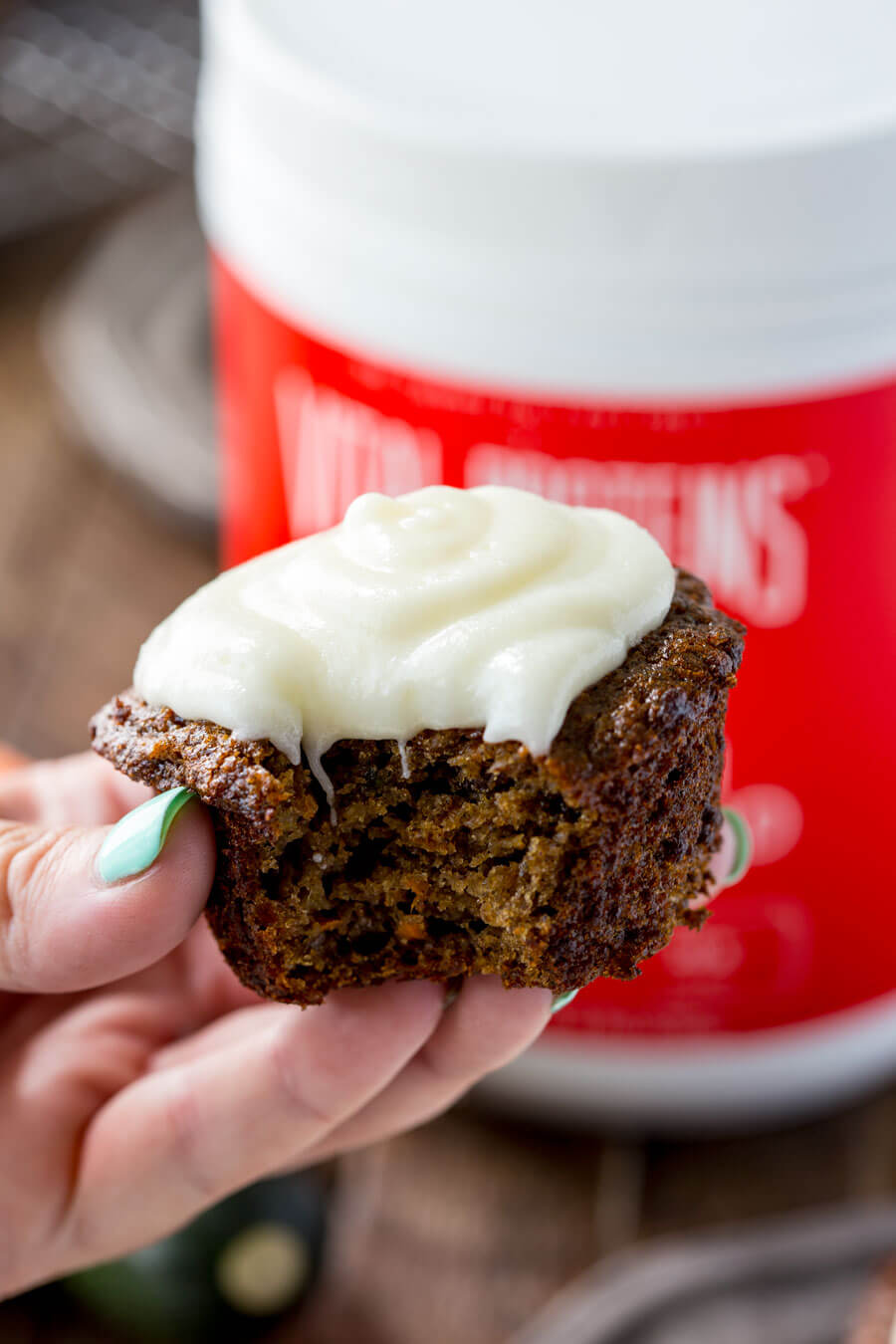 Carrot Zucchini Muffins with a cream cheese frosting that is optional, but makes it even that much more awesome