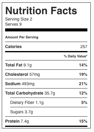 Homemade Toaster Waffles Nutrition Facts