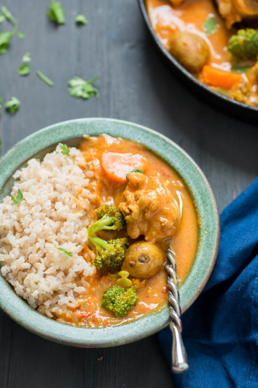 Mixed vegetable chicken curry
