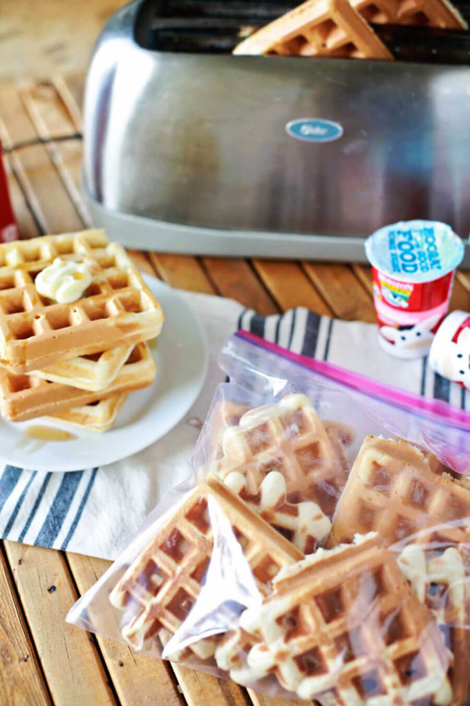 Homemade toaster waffles to make ahead and freezer, perfect for back to school mornings