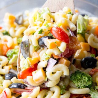 Rainbow macaroni salad