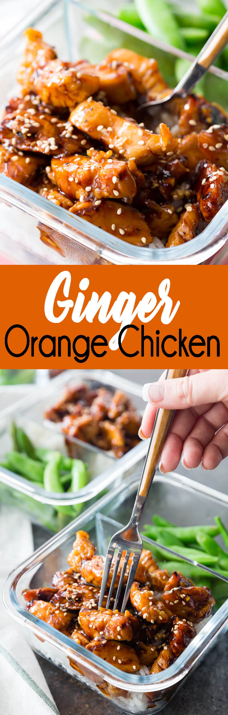 GInger Orange Chicken meal prep is a great make ahead lunch option