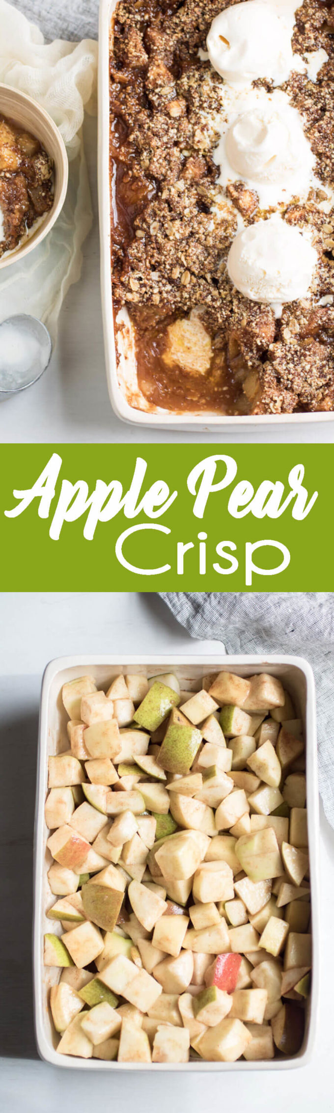 My favorite fall dessert! This Apple Pear crisp is a family favorite. 