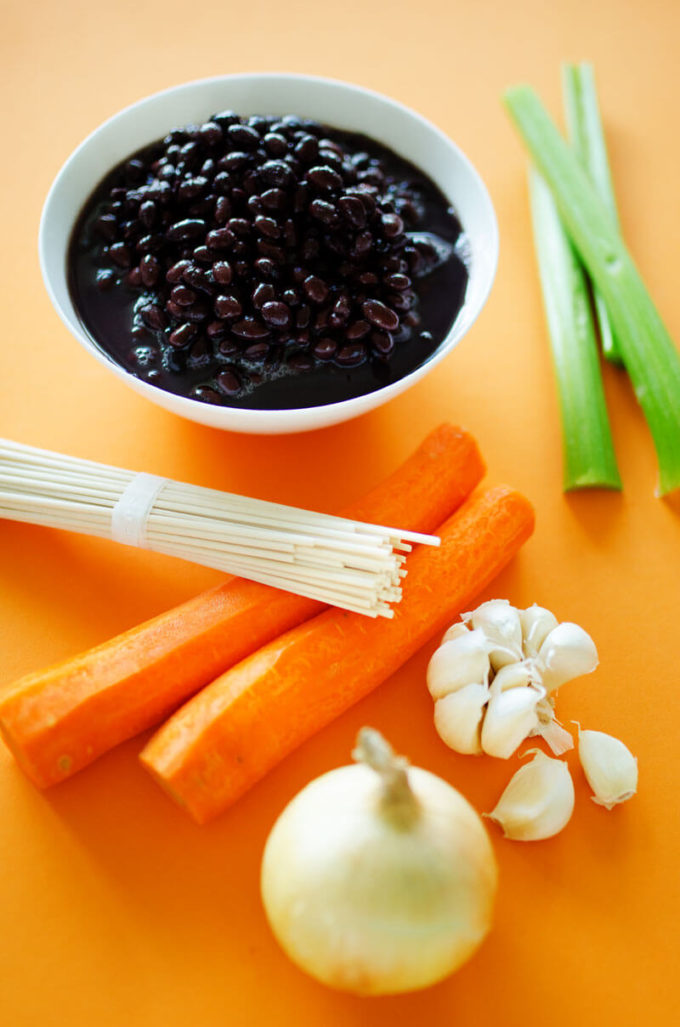 This Black Bean Boo-dle Soup is as spooky as it is delicious! With creamy black beans, flavorful veggies, and thick noodles, it’s the quick and tasty dinner you need to serve up this Halloween.