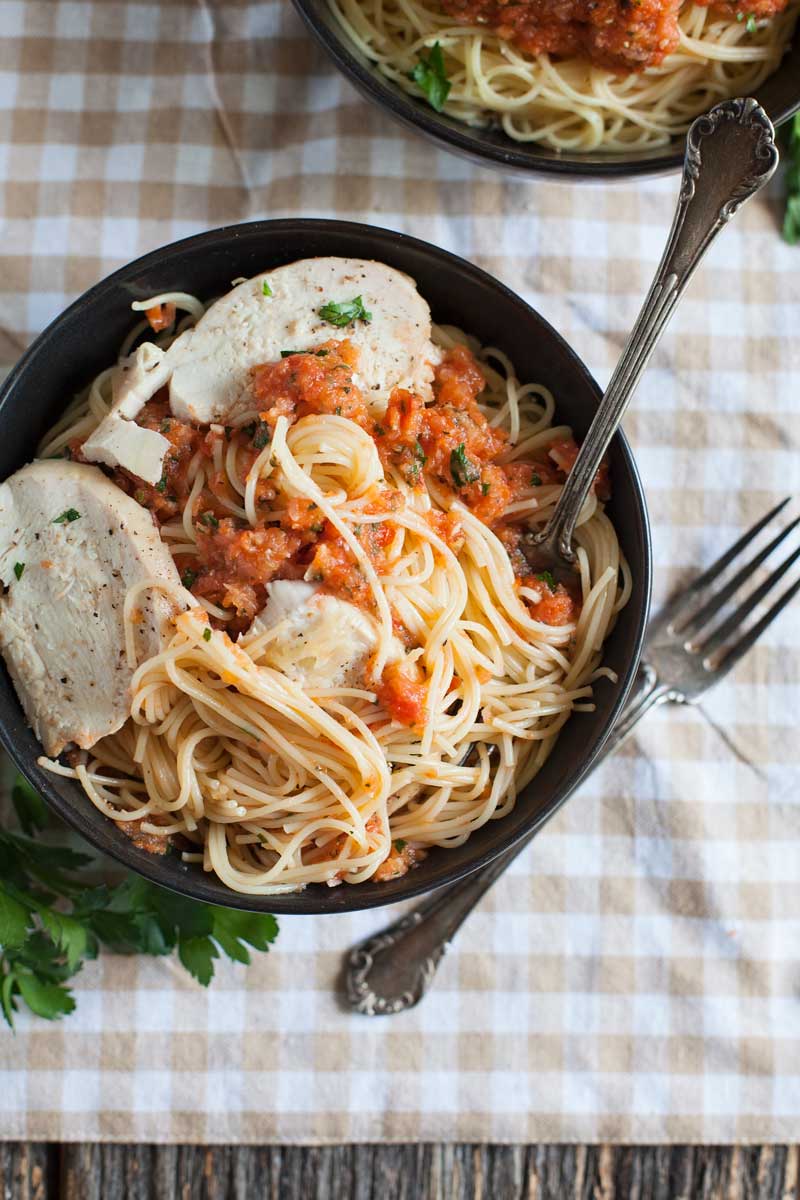 roast chicken with sheet pan tomato sauce