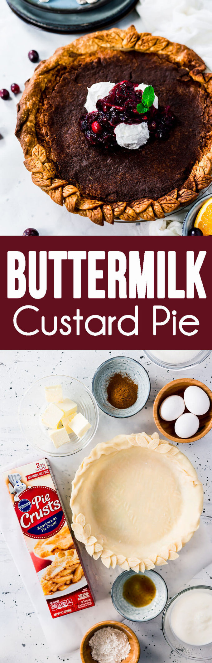 Buttermilk Pie a family classic and favorite custard pie or vinegar pie