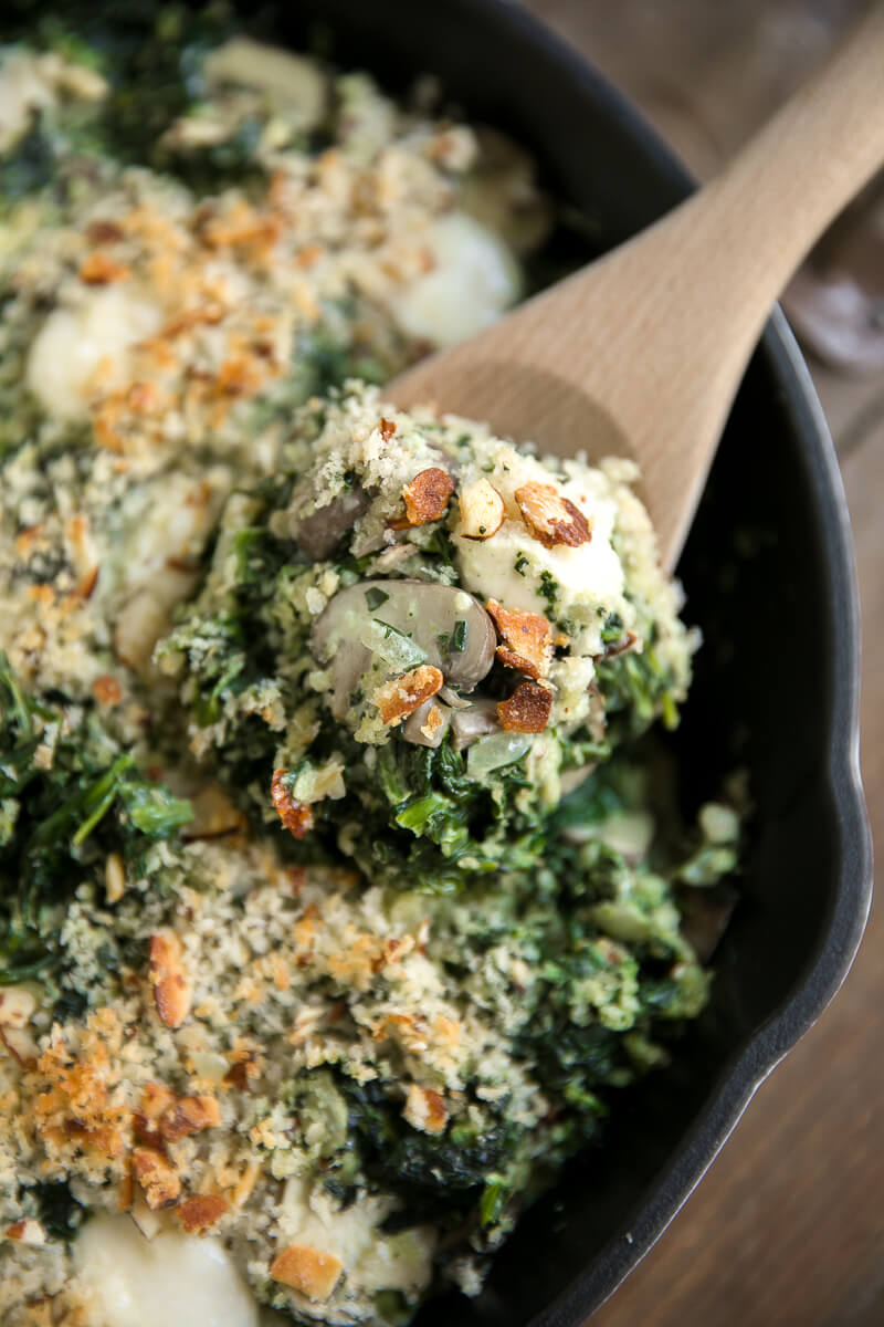 Easy Creamed Spinach and Mushrooms