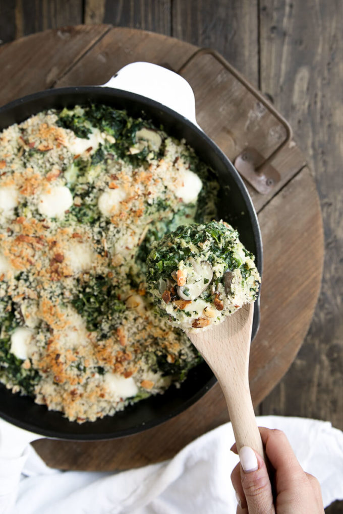 Easy Creamed Spinach and Mushrooms