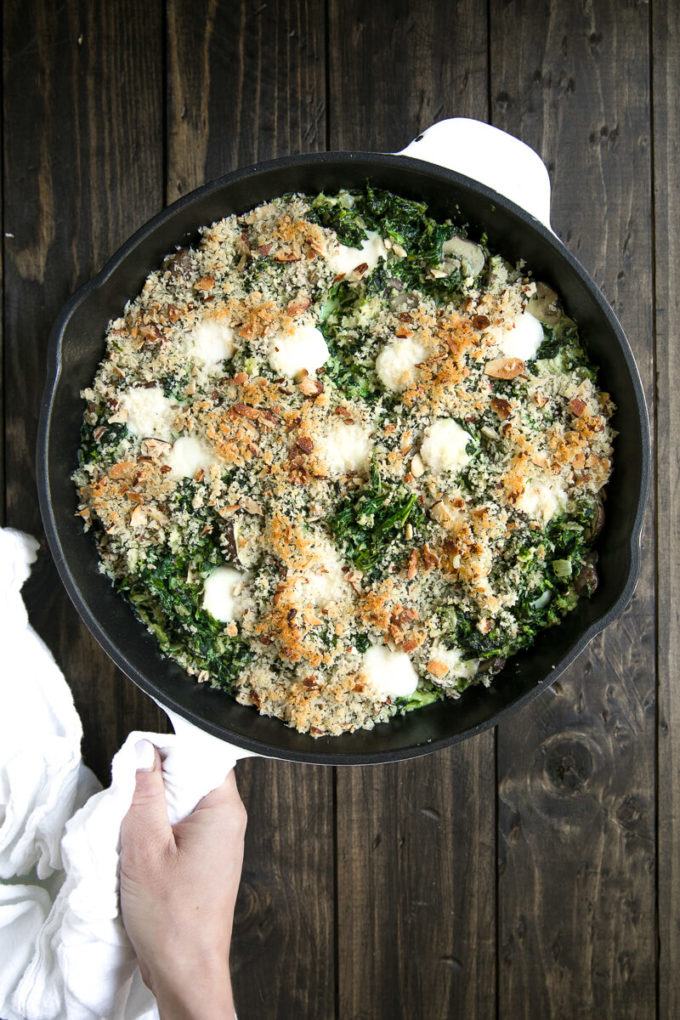 Easy Creamed Spinach and Mushrooms