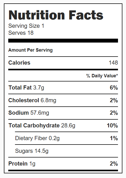 Halloween Crispy Cereal Treats Nutrition Facts