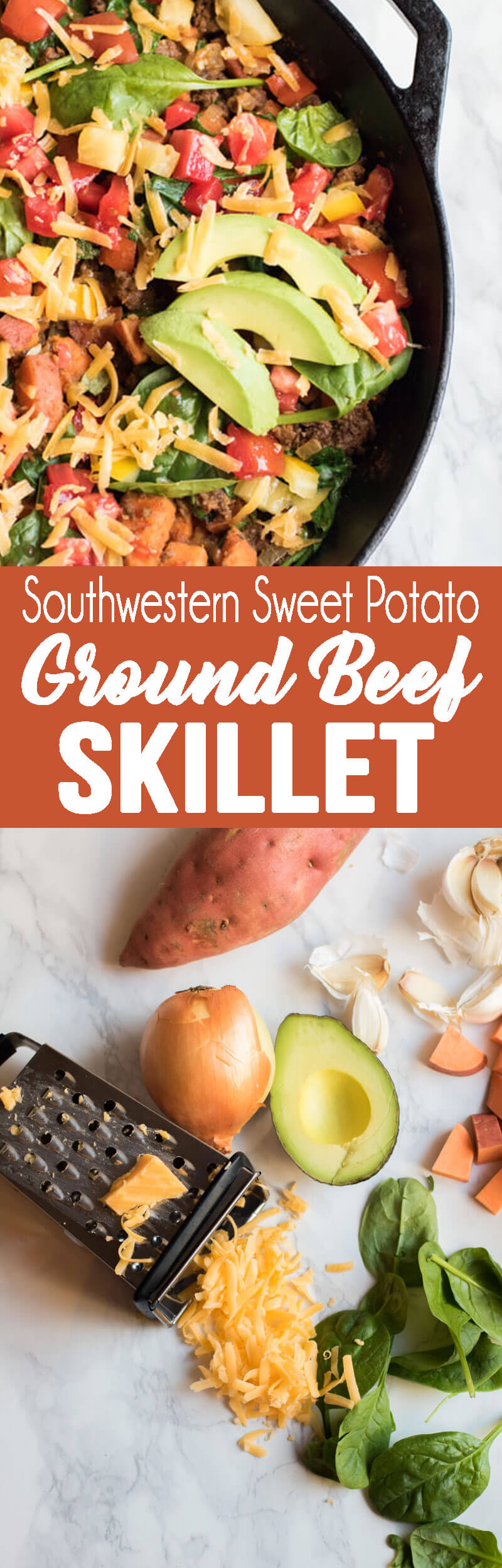 Southwestern sweet potato ground beef skillet