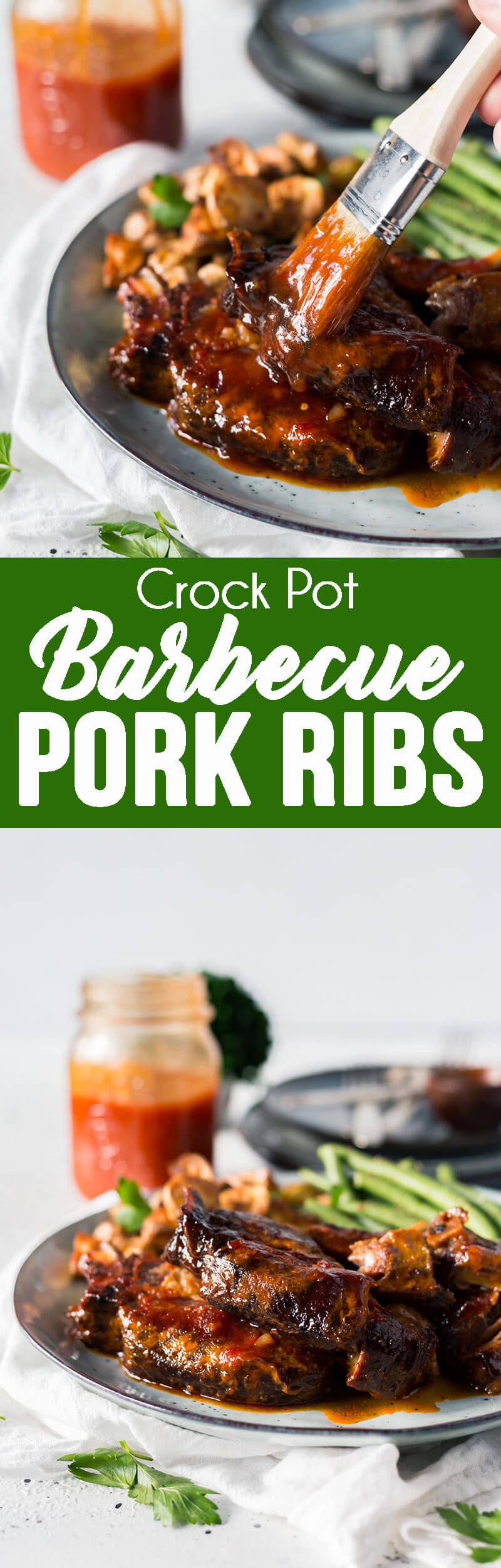 BBQ Country Style Pork Ribs cooked in the crock pot