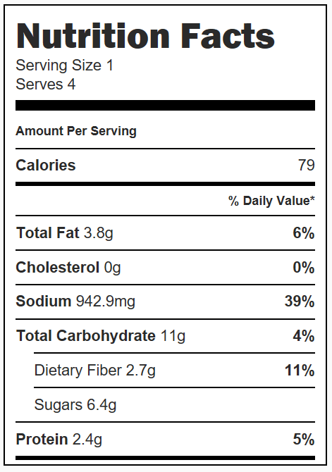 Homemade Marinara Nutrition Facts