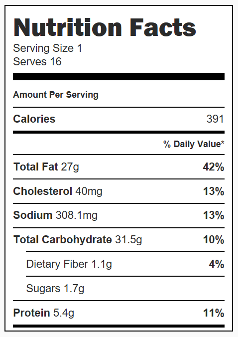 Homemade Pie Crust Nutrition Facts