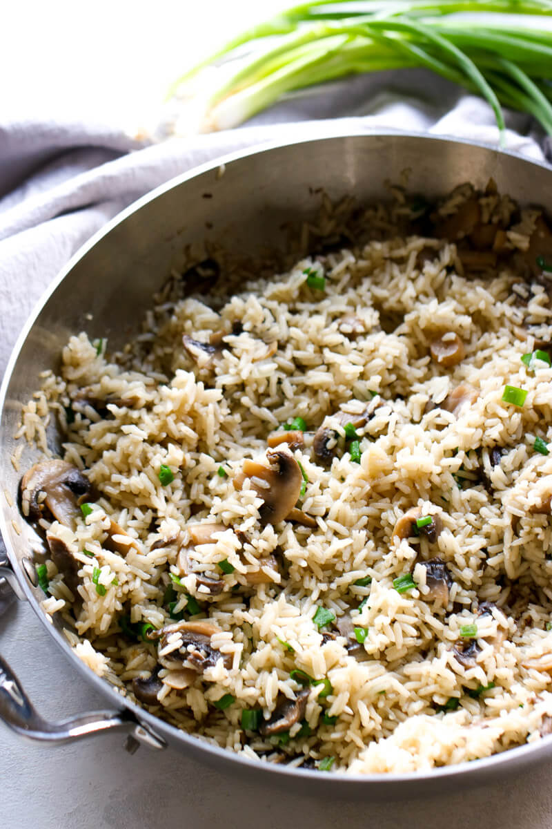 This Mushroom Rice Pilaf is the perfect earthy addition to your dinner table!