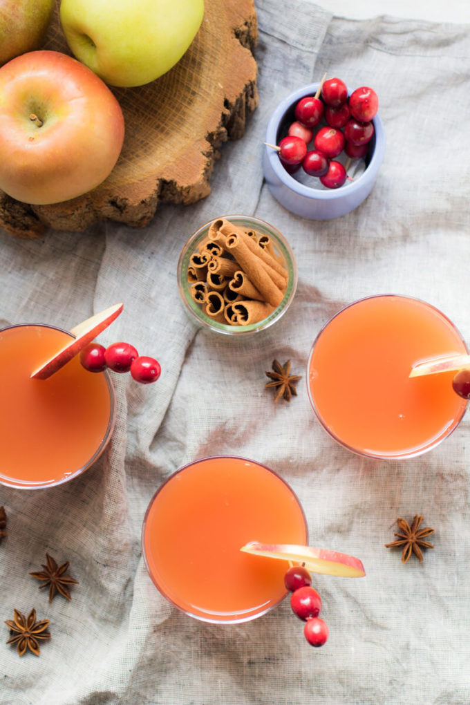 Perfectly sweet and spicy warm mulled cranberry apple cider