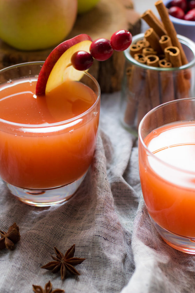 Perfectly sweet and spicy warm mulled cranberry apple cider