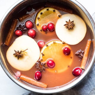 Perfectly sweet and spicy warm mulled cranberry apple cider