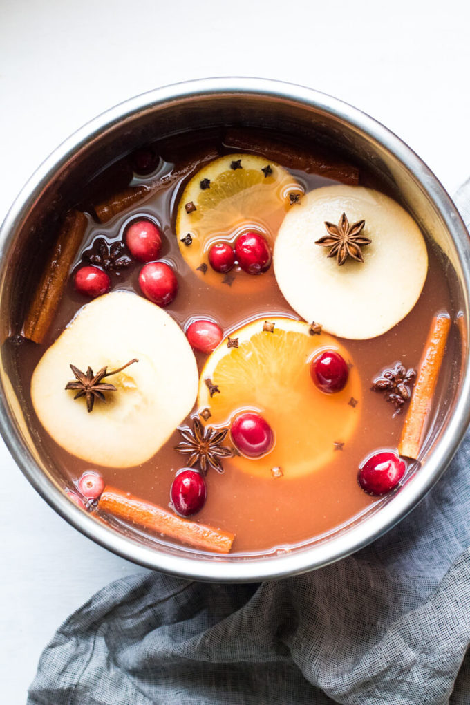 Perfectly sweet and spicy warm mulled cranberry apple cider