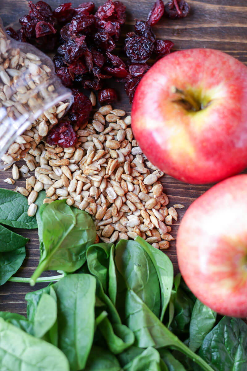 Apple Spinach Salad with Balsamic Vinegar Dressing 