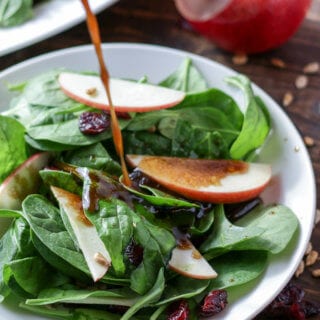 Apple Spinach Salad with Balsamic Vinegar Dressing