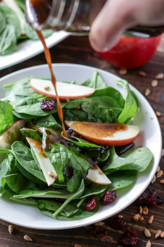 Apple Spinach Salad with Balsamic Vinegar Dressing Easy Peasy Meals